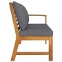 Banco de jardín madera de acacia y cojines gris oscuro 114,5 cm von vidaXL, Modulare Sofas für den Außenbereich - Ref: Foro24...