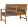 Banco de jardín madera de acacia y cojines gris oscuro 114,5 cm by vidaXL, Modular outdoor sofas - Ref: Foro24-311839, Price:...