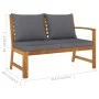 Banco de jardín madera de acacia y cojines gris oscuro 114,5 cm von vidaXL, Modulare Sofas für den Außenbereich - Ref: Foro24...
