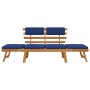 Banco de jardín con cojines 2 en 1 190 cm madera maciza acacia de vidaXL, Bancos de jardín - Ref: Foro24-312120, Precio: 209,...
