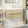 Set de mueble de baño 2 piezas cerámica y madera de ingeniería de , Tocadores de baño - Ref: Foro24-3307663, Precio: 225,04 €...