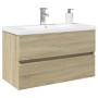 Zweiteiliges Badezimmermöbel-Set aus Keramik und Ingenieurholz. von , Badezimmerwaschtische - Ref: Foro24-3307663, Preis: 243...