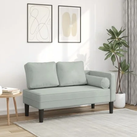 Sofá diván con cojines terciopelo gris claro by , Daybeds - Ref: Foro24-4007571, Price: 141,46 €, Discount: %