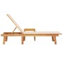 Tumbona con mesa madera maciza de acacia y textileno crema de , Tumbonas - Ref: Foro24-4008416, Precio: 168,52 €, Descuento: %