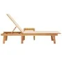 Tumbona con mesa madera maciza de acacia y textileno crema by , Loungers - Ref: Foro24-4008416, Price: 193,01 €, Discount: %