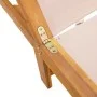 Tumbona con mesa madera maciza de acacia y textileno crema by , Loungers - Ref: Foro24-4008416, Price: 193,01 €, Discount: %