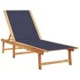 Tumbona de madera maciza de acacia y textileno azul by , Loungers - Ref: Foro24-4008414, Price: 170,91 €, Discount: %