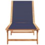 Tumbona de madera maciza de acacia y textileno azul de , Tumbonas - Ref: Foro24-4008414, Precio: 154,69 €, Descuento: %