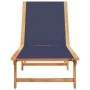 Tumbona de madera maciza de acacia y textileno azul by , Loungers - Ref: Foro24-4008414, Price: 170,91 €, Discount: %