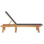 Tumbona de madera maciza de acacia y textileno azul de , Tumbonas - Ref: Foro24-4008414, Precio: 154,69 €, Descuento: %