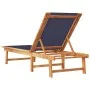 Tumbona de madera maciza de acacia y textileno azul by , Loungers - Ref: Foro24-4008414, Price: 170,91 €, Discount: %