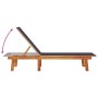 Tumbona de madera maciza de acacia y textileno azul de , Tumbonas - Ref: Foro24-4008414, Precio: 154,69 €, Descuento: %
