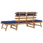 Banco de jardín con cojines 2 en 1 190 cm madera maciza acacia de vidaXL, Bancos de jardín - Ref: Foro24-312120, Precio: 221,...