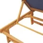 Tumbona de madera maciza de acacia y textileno azul by , Loungers - Ref: Foro24-4008414, Price: 170,91 €, Discount: %