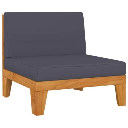 Central sectional sofa with dark gray acacia wood cushions by vidaXL, Modular outdoor sofas - Ref: Foro24-312151, Price: 153,...