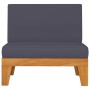 Central sectional sofa with dark gray acacia wood cushions by vidaXL, Modular outdoor sofas - Ref: Foro24-312151, Price: 156,...