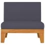 Central sectional sofa with dark gray acacia wood cushions by vidaXL, Modular outdoor sofas - Ref: Foro24-312151, Price: 153,...