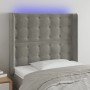 Cabecero con LED de terciopelo gris claro 103x16x118/128 cm en Cabeceros y pies de cama | Comprar online en Foro24