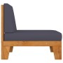 Central sectional sofa with dark gray acacia wood cushions by vidaXL, Modular outdoor sofas - Ref: Foro24-312151, Price: 156,...
