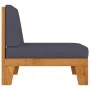 Central sectional sofa with dark gray acacia wood cushions by vidaXL, Modular outdoor sofas - Ref: Foro24-312151, Price: 153,...