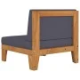 Central sectional sofa with dark gray acacia wood cushions by vidaXL, Modular outdoor sofas - Ref: Foro24-312151, Price: 153,...