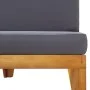 Central sectional sofa with dark gray acacia wood cushions by vidaXL, Modular outdoor sofas - Ref: Foro24-312151, Price: 153,...