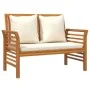 Garden bench with cream white cushions solid acacia wood by vidaXL, garden benches - Ref: Foro24-312139, Price: 198,32 €, Dis...