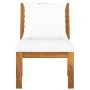 Central sectional sofa with cream cushion solid acacia wood by vidaXL, Modular outdoor sofas - Ref: Foro24-311842, Price: 103...
