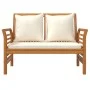 Garden bench with cream white cushions solid acacia wood by vidaXL, garden benches - Ref: Foro24-312139, Price: 198,32 €, Dis...