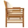 Garden bench with cream white cushions solid acacia wood by vidaXL, garden benches - Ref: Foro24-312139, Price: 198,32 €, Dis...