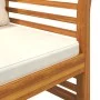 Garden bench with cream white cushions solid acacia wood by vidaXL, garden benches - Ref: Foro24-312139, Price: 198,32 €, Dis...