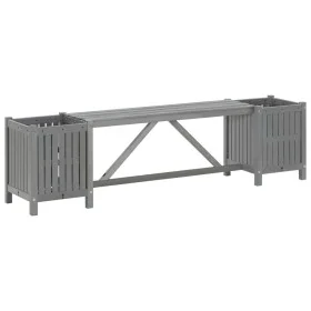 Gartenbank mit 2 Pflanzkästen aus grauem Akazienholz, 150 cm. von vidaXL, Gartenbänke - Ref: Foro24-311823, Preis: 99,52 €, R...