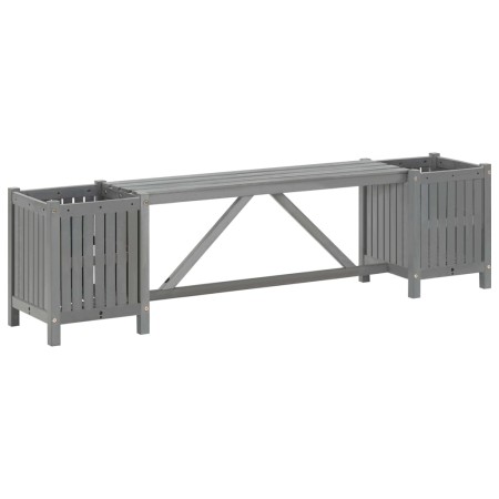 Banco de jardín con 2 jardineras madera de acacia gris 150 cm by vidaXL, garden benches - Ref: Foro24-311823, Price: 100,84 €...