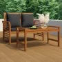 2-teiliges Gartenmöbel mit dunkelgrauen Massivholzkissen von vidaXL, Gartensets - Ref: Foro24-312142, Preis: 239,58 €, Rabatt: %