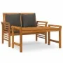 2-teiliges Gartenmöbel mit dunkelgrauen Massivholzkissen von vidaXL, Gartensets - Ref: Foro24-312142, Preis: 239,58 €, Rabatt: %