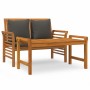 2-teiliges Gartenmöbel mit dunkelgrauen Massivholzkissen von vidaXL, Gartensets - Ref: Foro24-312142, Preis: 243,55 €, Rabatt: %