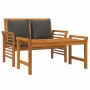 2-teiliges Gartenmöbel mit dunkelgrauen Massivholzkissen von vidaXL, Gartensets - Ref: Foro24-312142, Preis: 243,55 €, Rabatt: %