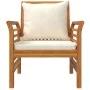 Armchairs with cream white cushions 2 pcs solid acacia wood by vidaXL, Garden chairs - Ref: Foro24-312137, Price: 239,91 €, D...