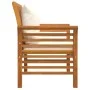 Sillones con cojines blanco crema 2 uds madera maciza de acacia de vidaXL, Sillas de jardín - Ref: Foro24-312137, Precio: 239...