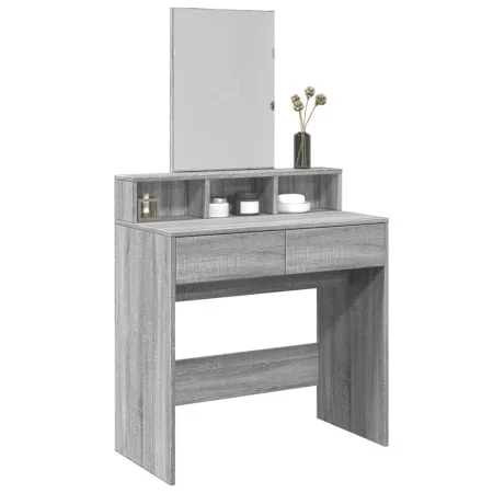 Tocador con espejo color gris Sonoma 80x41x144,5 cm by , Bedroom Dressers - Ref: Foro24-848176, Price: 101,26 €, Discount: %