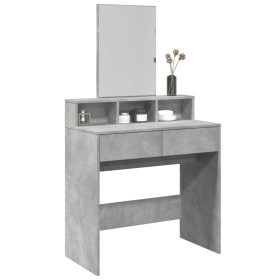 Tocador con espejo gris hormigón 80x41x144,5 cm de , Tocadores para dormitorios - Ref: Foro24-848174, Precio: 99,15 €, Descue...
