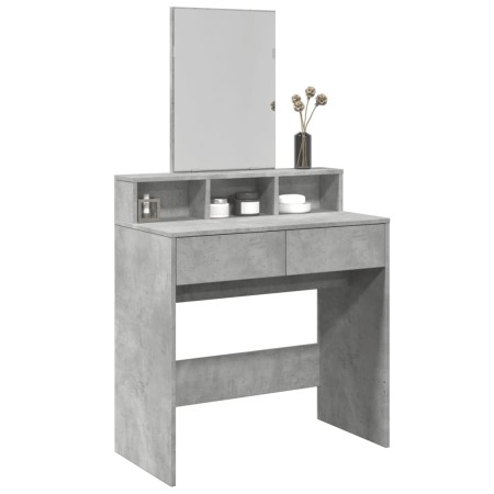 Tocador con espejo gris hormigón 80x41x144,5 cm by , Bedroom Dressers - Ref: Foro24-848174, Price: 99,15 €, Discount: %