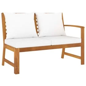 Acacia wood garden bench with cream cushions 114.5 cm by vidaXL, Modular outdoor sofas - Ref: Foro24-311838, Price: 160,11 €,...