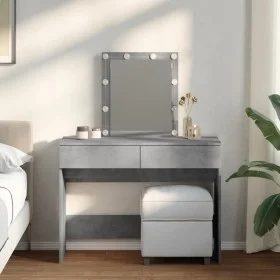 Tocador con luces LED gris hormigón 100x40x130 cm by , Bedroom Dressers - Ref: Foro24-848195, Price: 115,72 €, Discount: %