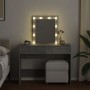 Tocador con luces LED gris hormigón 100x40x130 cm by , Bedroom Dressers - Ref: Foro24-848195, Price: 117,38 €, Discount: %