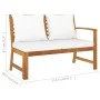 Acacia wood garden bench with cream cushions 114.5 cm by vidaXL, Modular outdoor sofas - Ref: Foro24-311838, Price: 163,48 €,...