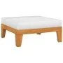 Modular footstool and cream cushion solid acacia wood by vidaXL, Modular outdoor sofas - Ref: Foro24-312152, Price: 89,04 €, ...