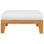 Modular footstool and cream cushion solid acacia wood by vidaXL, Modular outdoor sofas - Ref: Foro24-312152, Price: 89,04 €, ...