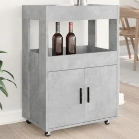 Carrito de bar madera de ingeniería gris hormigón 60x39,5x89 cm de , Aparadores - Ref: Foro24-848272, Precio: 101,08 €, Descu...