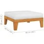 Modular footstool and cream cushion solid acacia wood by vidaXL, Modular outdoor sofas - Ref: Foro24-312152, Price: 89,04 €, ...